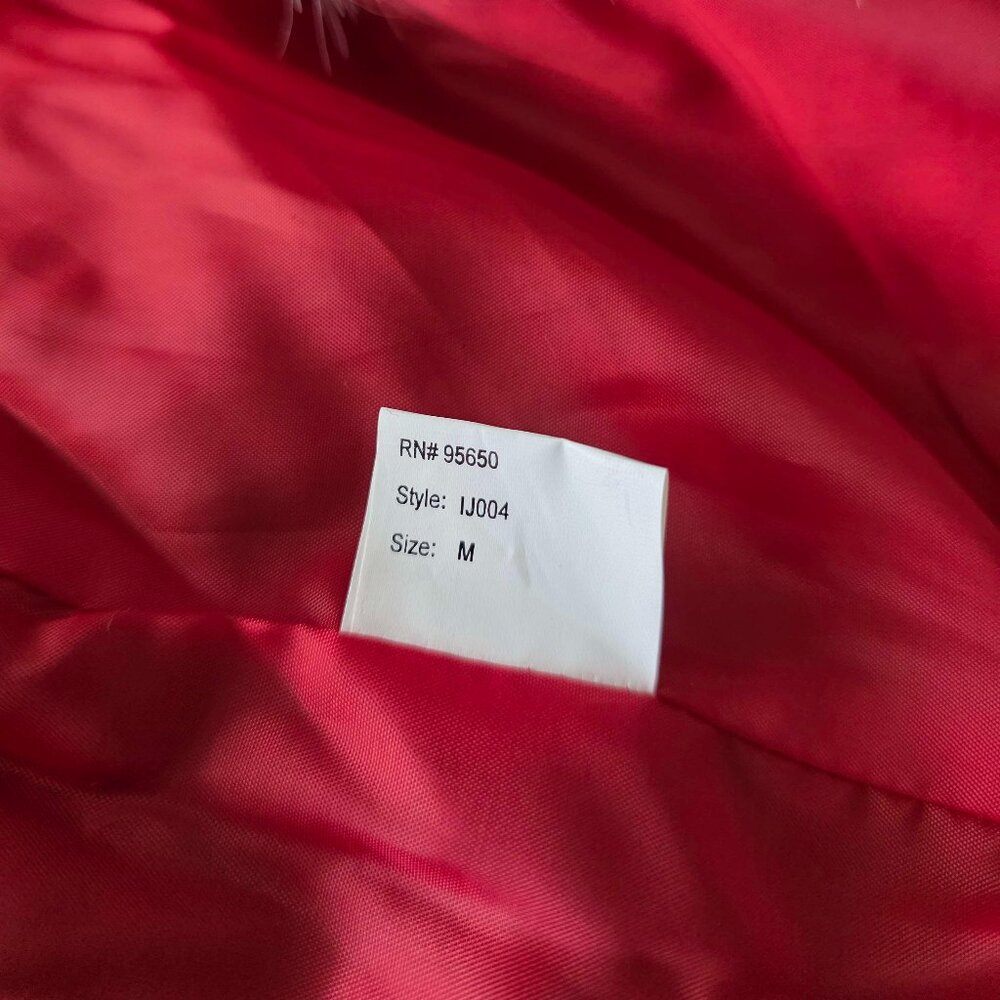 VINTAGE Sans Souci Women's Faux Fur Coat Red Size M - Picture 6 of 7
